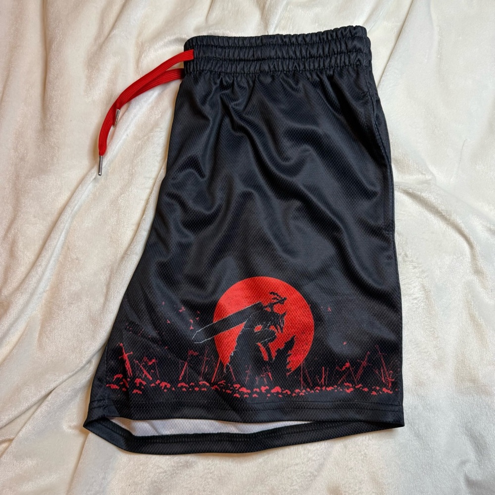 Invicta Kuru men’s large Black/red mesh Shorts with Anime design 4” inseam - Picture 8 of 8